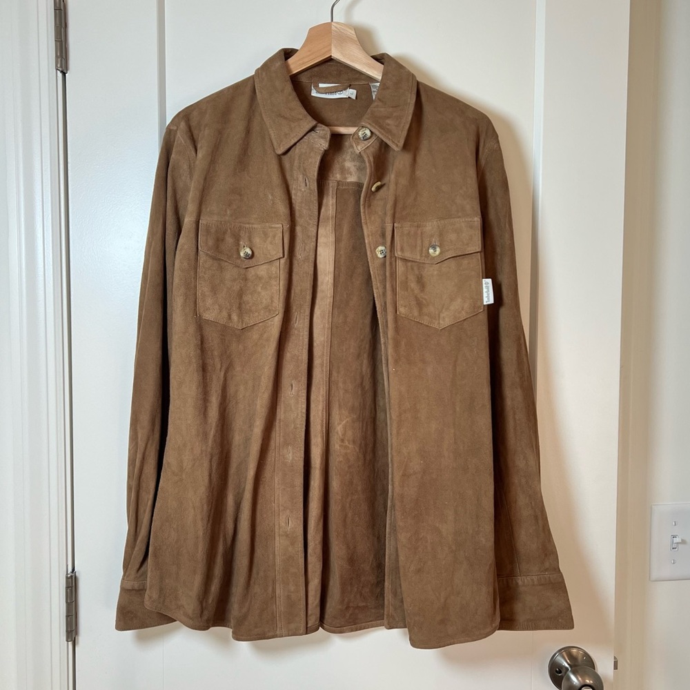 Timberland Vintage 1997 Suede Leather Jacket Button-Up/Long Sleeve 🐂